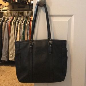 Leather coach tote